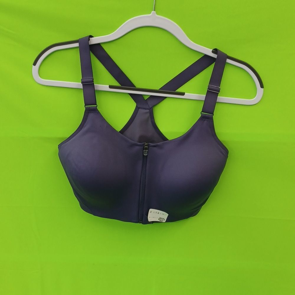 All In Motion 36D Plum Colored Zip Front Sports Bra